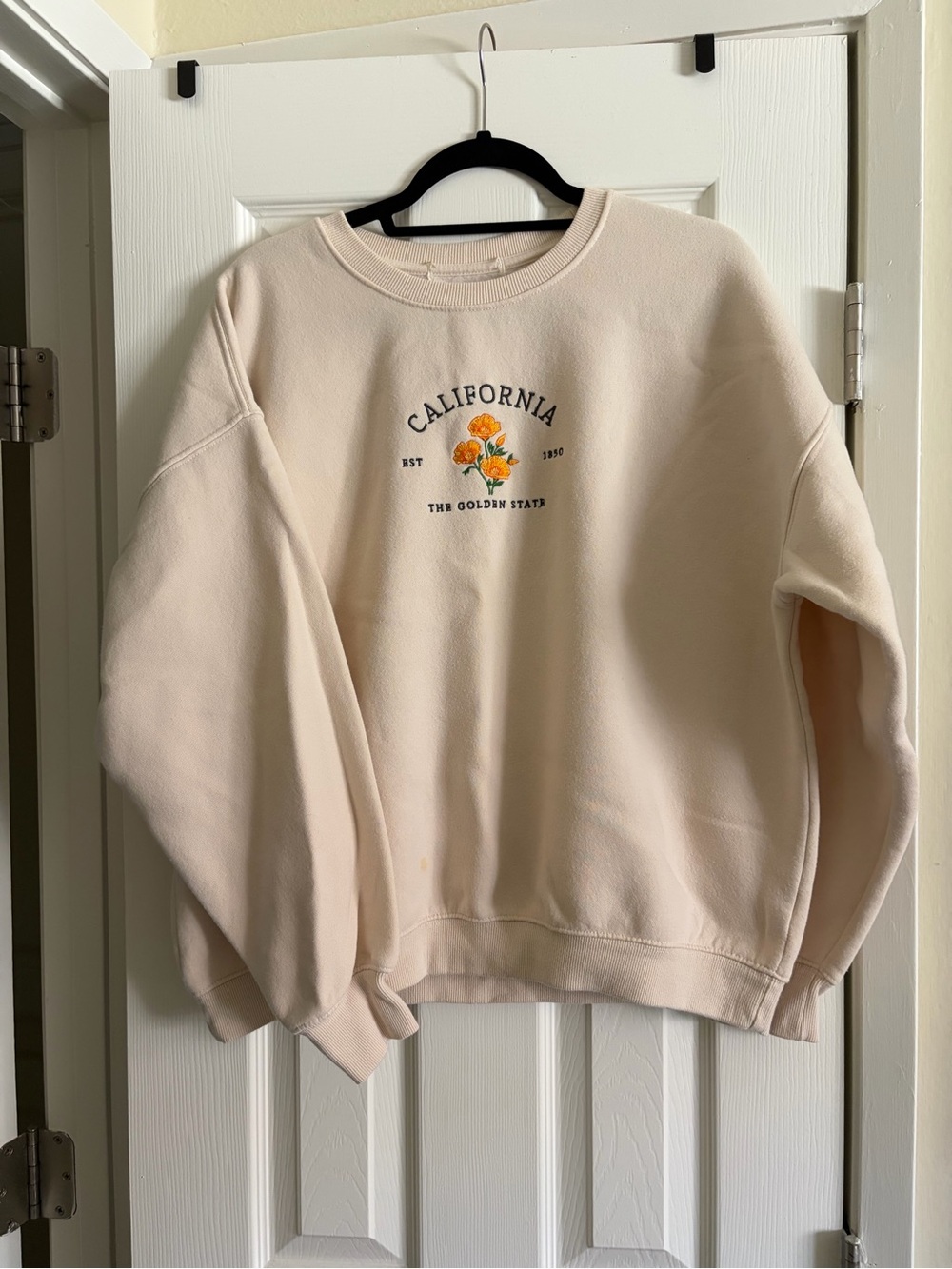 State of Mind - California Poppy Crewneck Sweatshirt - Cream